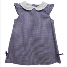 Navy Gingham A Line Dress