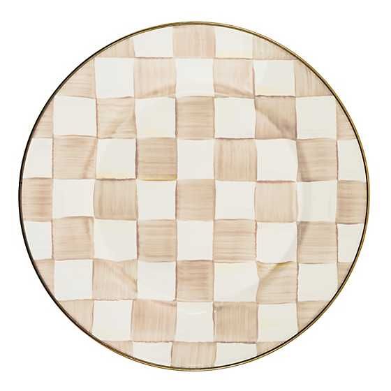 Mocha Check Dinner Plate