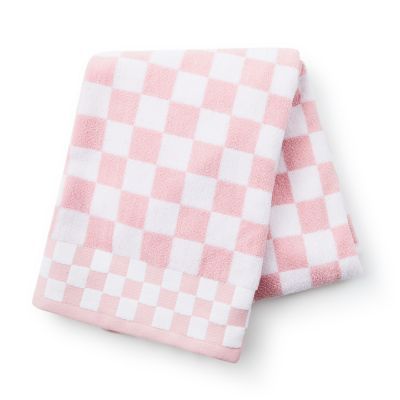 Rosy Check Bath Towel