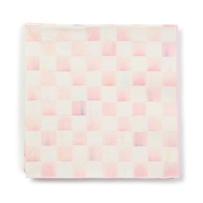 Rosy Check Dinner Paper Napkins