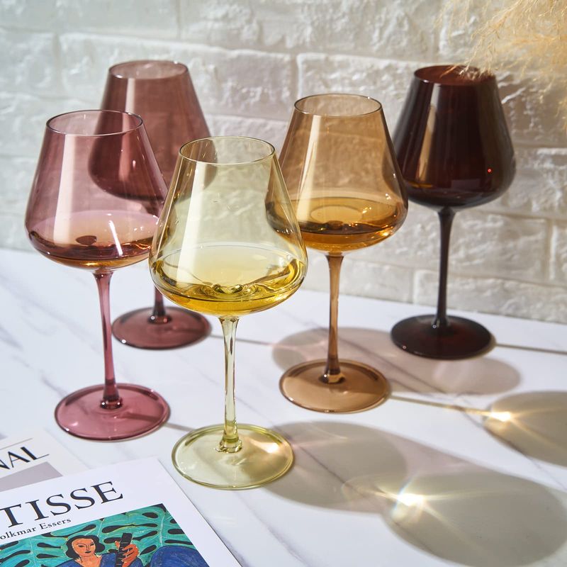 Terracotta Mars Collection Crystal Wine Glasses Set of 5