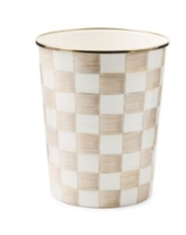 Mocha Check Waste Bin