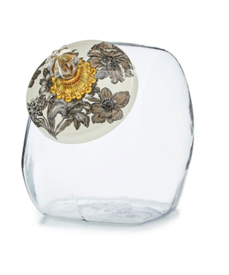 Cookie Jar w/ Sterling English Garden Lid
