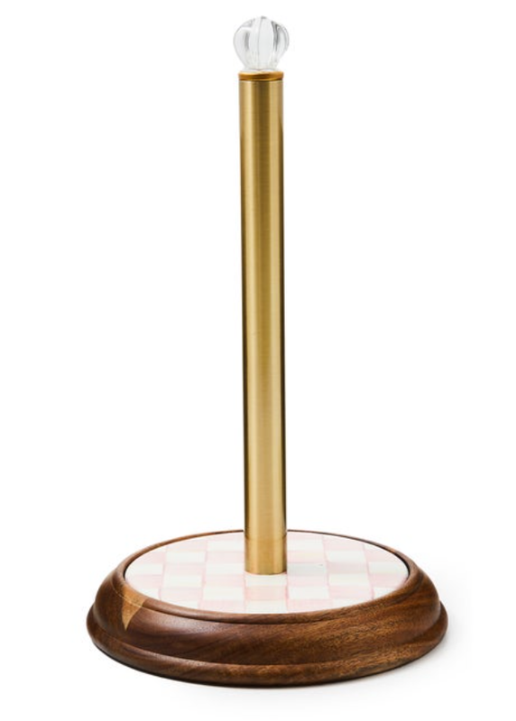 Rosy Check Wood Paper Towel Holder