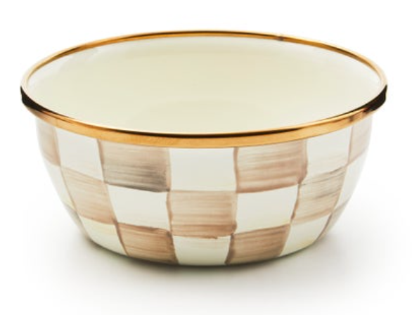 Mocha Check Pinch Bowl