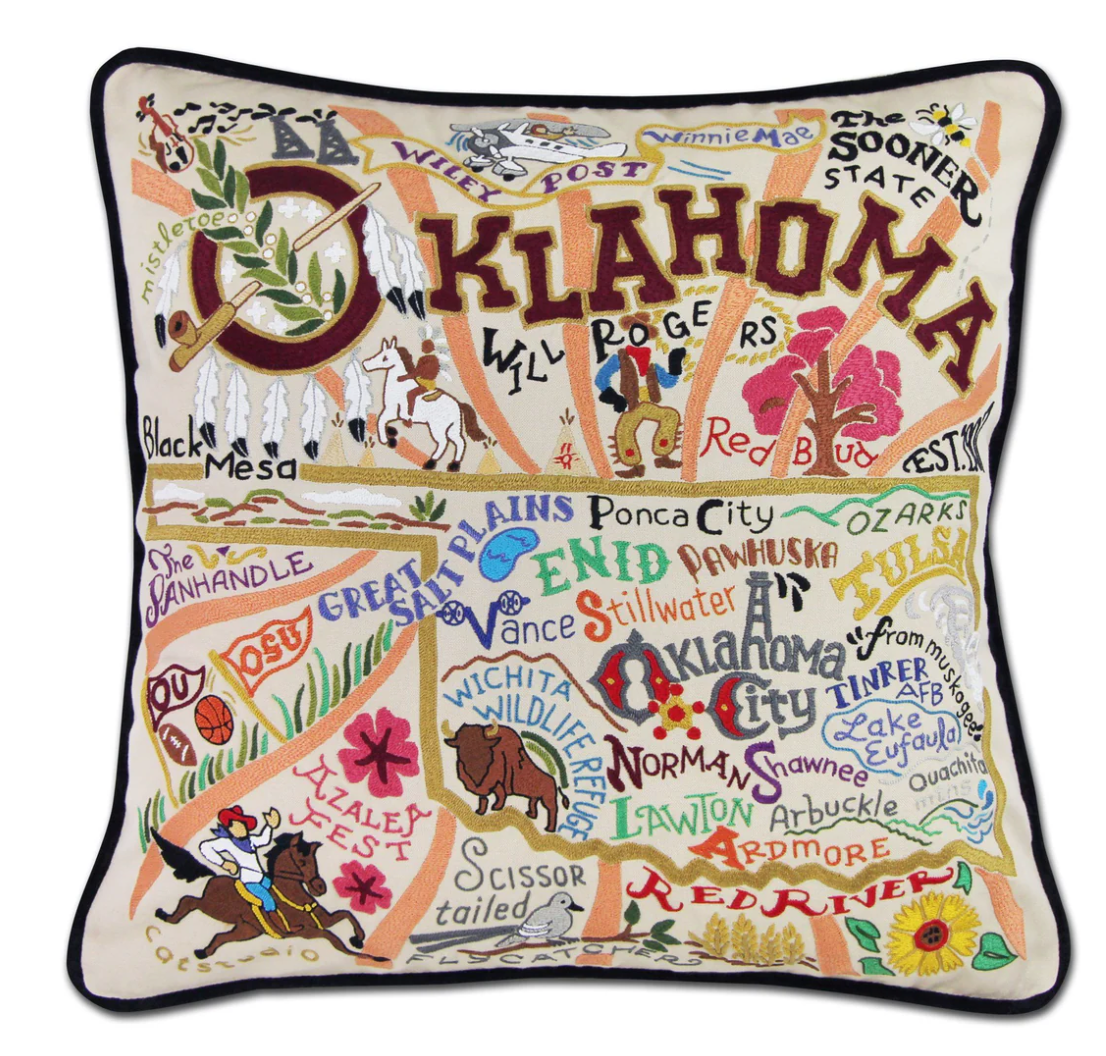 Oklahoma Pillow (Black Piping)
