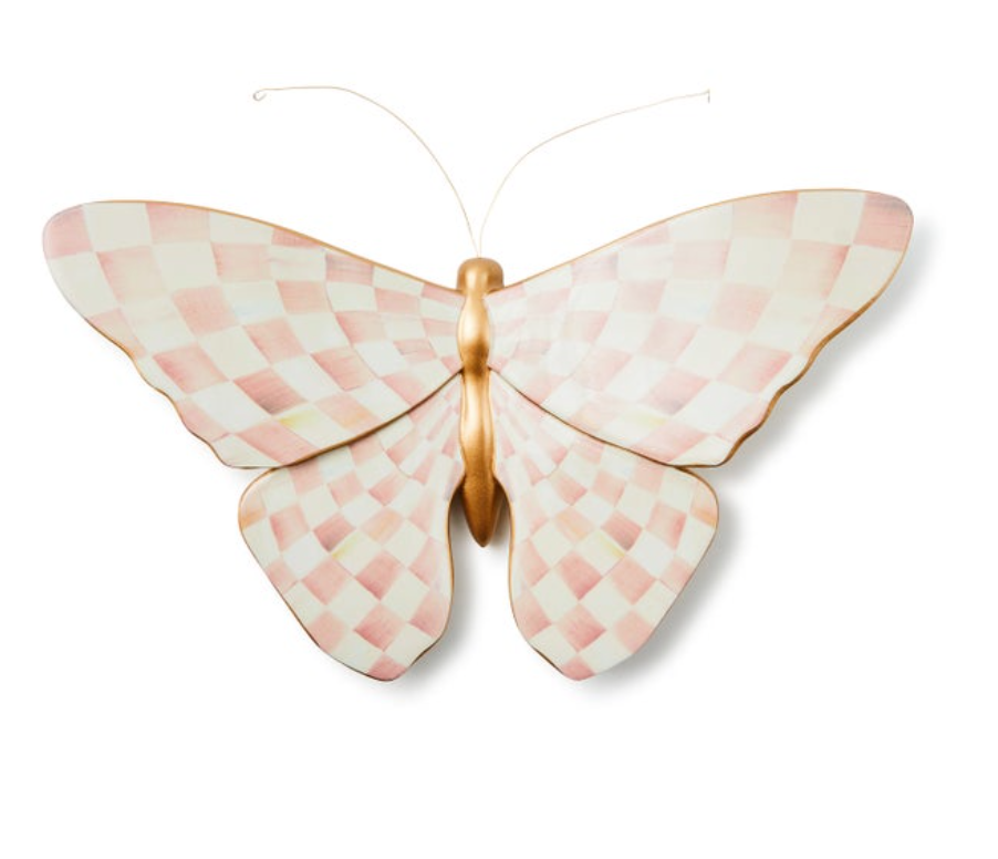 Rosy Check Wall Decor Butterfly