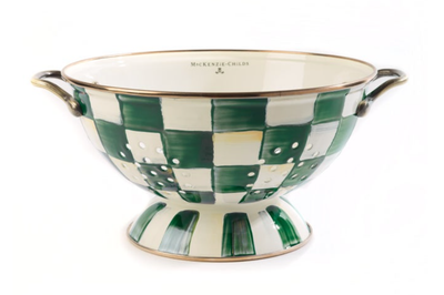 Emerald Check Large Colander