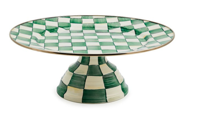 Emerald Check Large Pedestal Platter