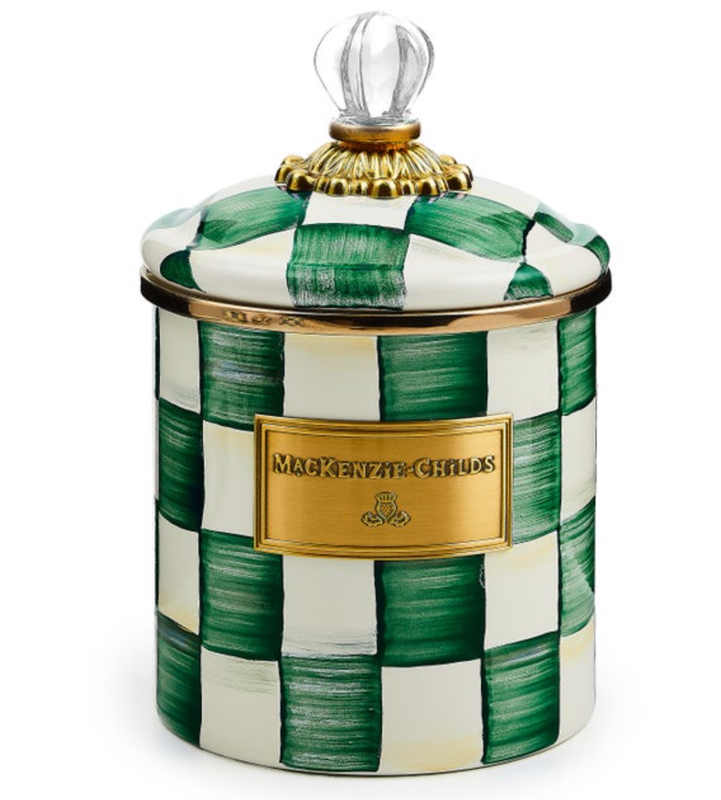 Emerald Check Small Canister