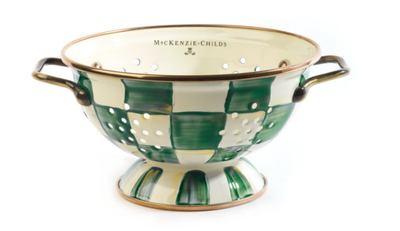 Emerald Check Small Colander