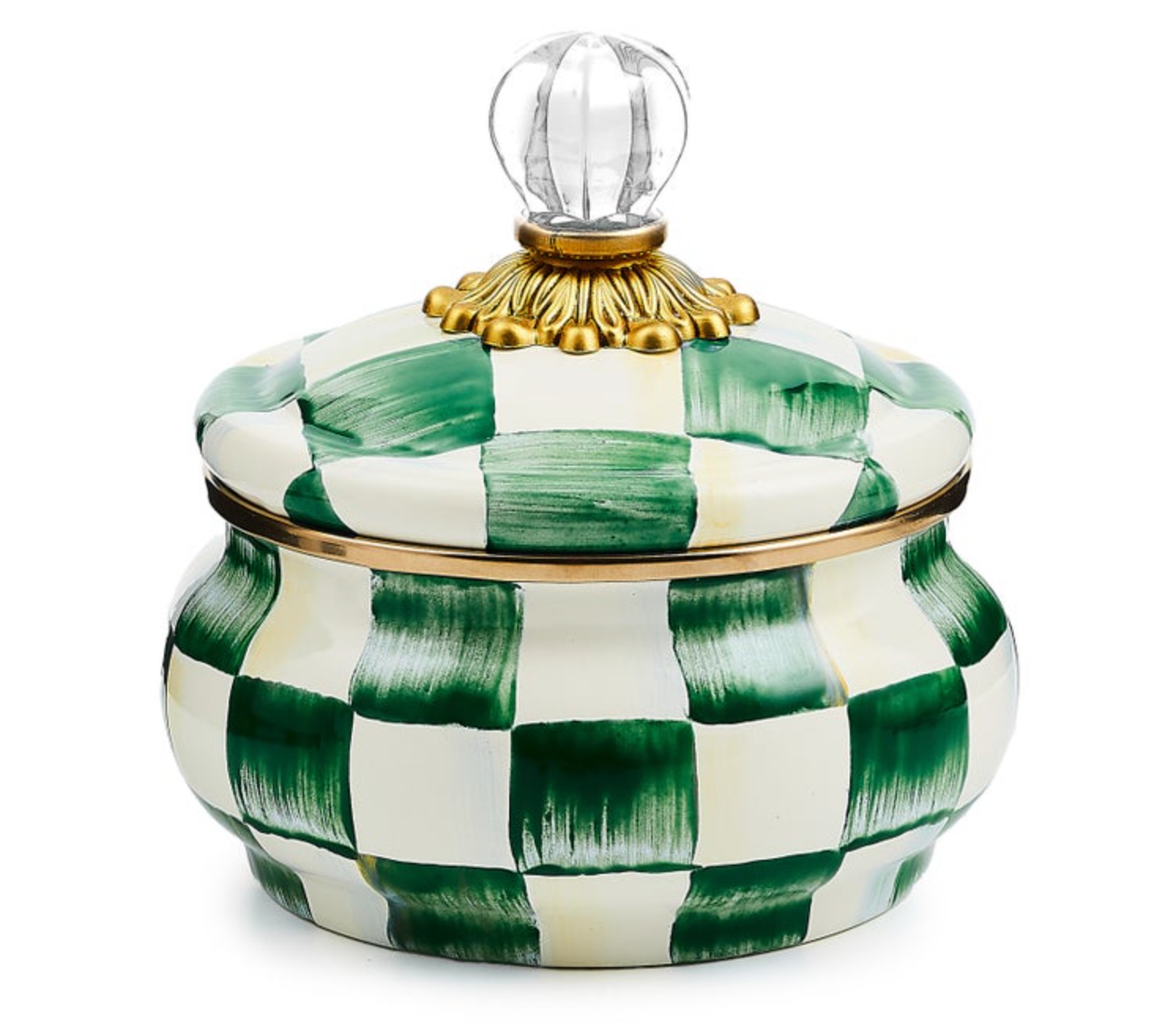 Emerald Check Squashed Pot