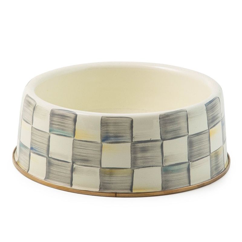 Sterling Check Enamel Pet Dish - Large