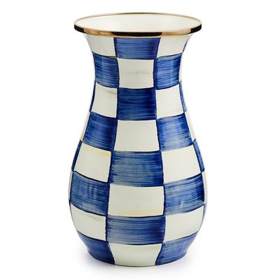 Royal Check Enamel Vase - Tall