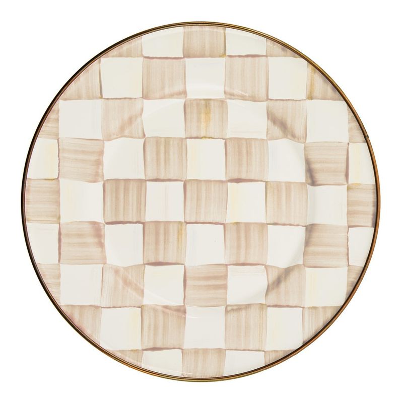 Mocha Check Salad Plate
