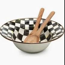 Courtly Check Enamel Salad Serving Set