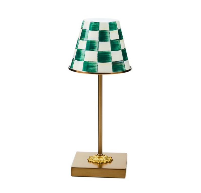 Emerald Check LED Rechargeable Cafe Table Lamp