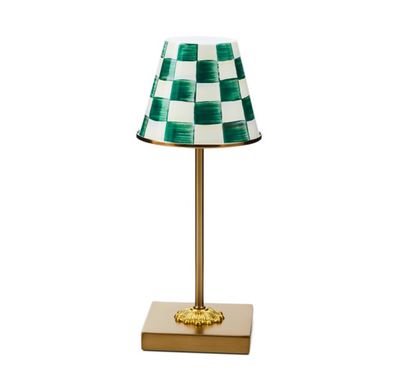 Emerald Check LED Rechargeable Cafe Table Lamp