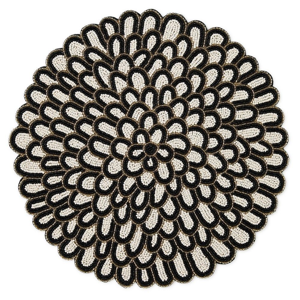 Posie Black &amp; White Beaded Placemat