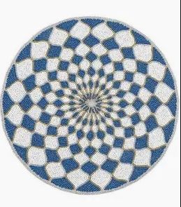 Kaleidoscope Beaded Placemat - Blue &amp; White