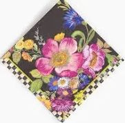 Flower Market Paper Napkin - Cocktail - Black
