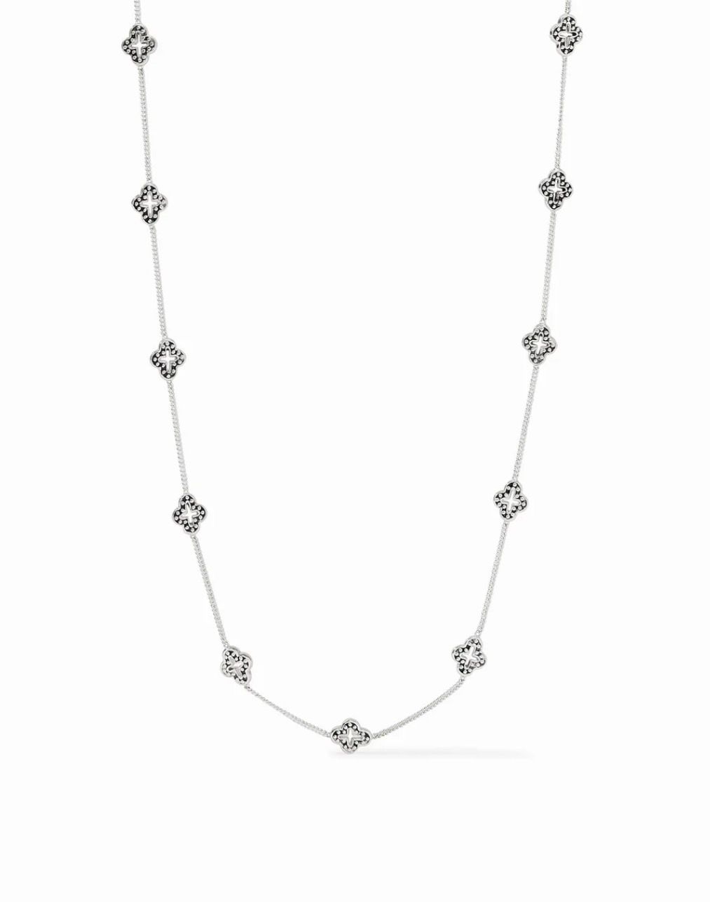 Silver Florentine Demi Delicate Station Necklace