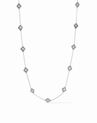 Silver Florentine Demi Delicate Station Necklace