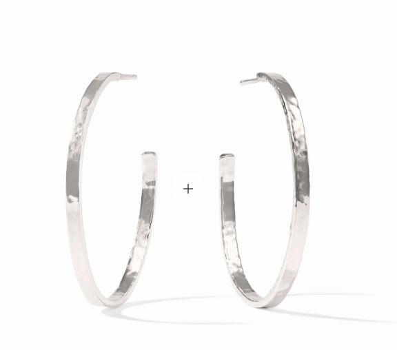 Silver Crescent Hoop