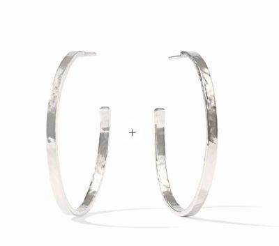 Silver Crescent Hoop