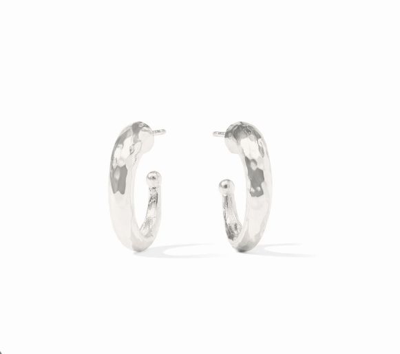 Silver Hammered Hoop