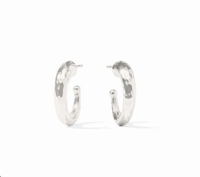 Silver Hammered Hoop