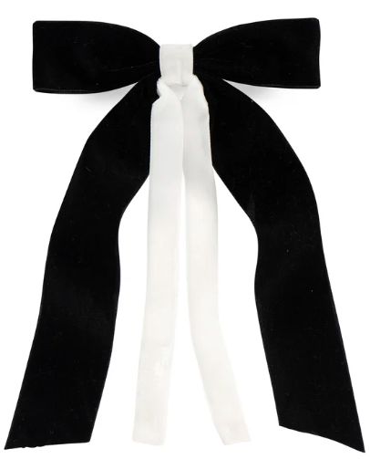 Two-Tone Velvet Bow Clip