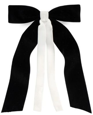 Two-Tone Velvet Bow Clip