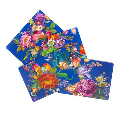 Flower Market Lapis Cork Back Placemats - Set of 4