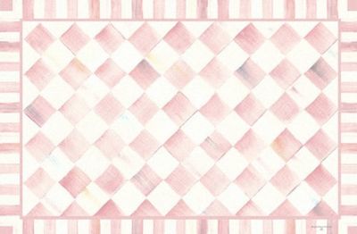 Rosy Check Floor Mat