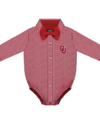 Gingham Body Suit w Bowtie
