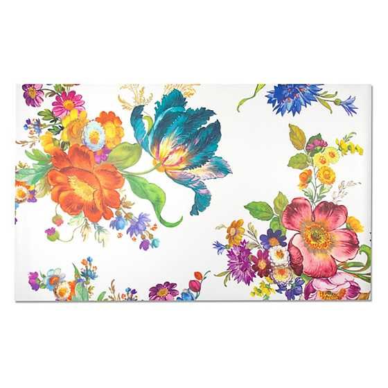 Flower Market Blooms Floor Mat - White