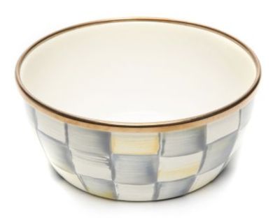 Sterling Check Enamel Pinch Bowl