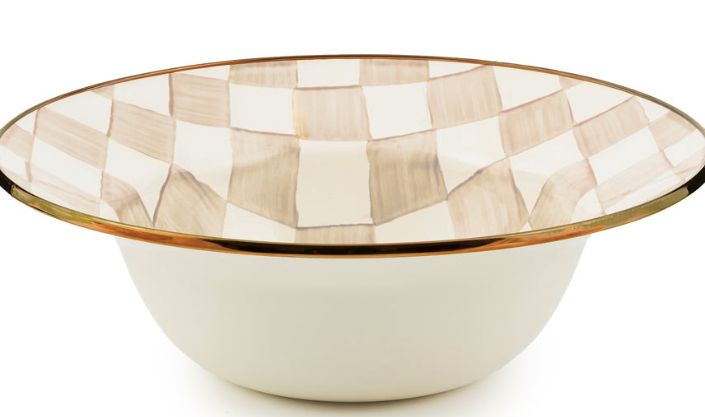Mocha Check Serving Bowl