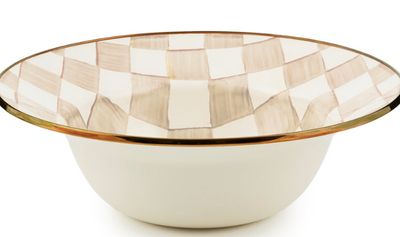 Mocha Check Serving Bowl