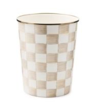 Mocha Check Waste Bin