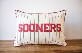 Sooners Baseball Pinstripe Pillow