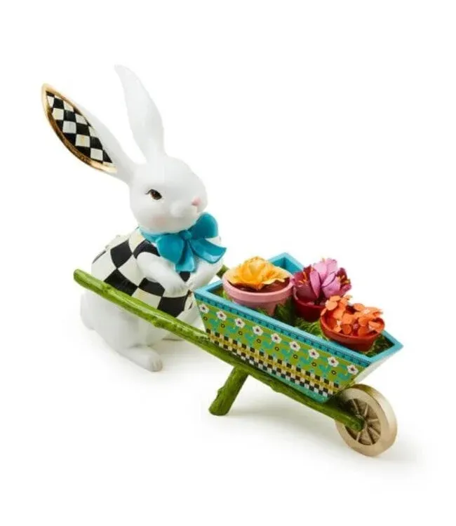 Calico Bunny w/ Wheelbarrow