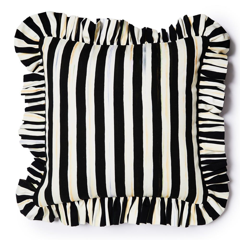 Courtly Stripe Ruffle Throw Pillow