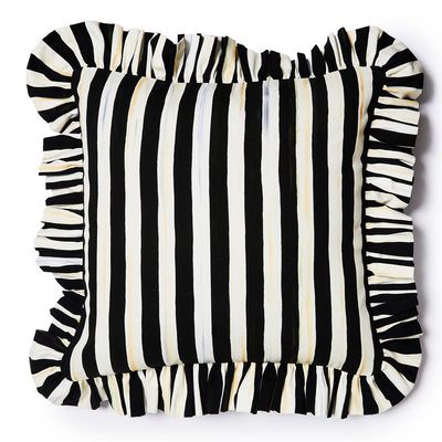 Courtly Stripe Ruffle Throw Pillow