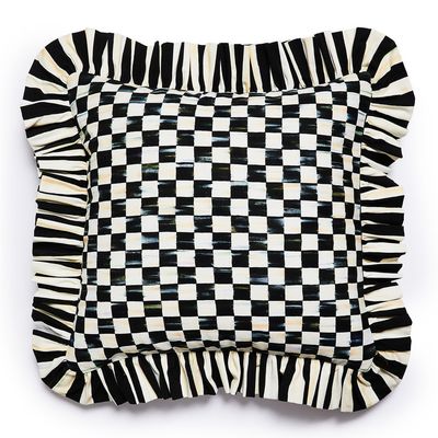Courtly Check Ruffle Throw Pillow