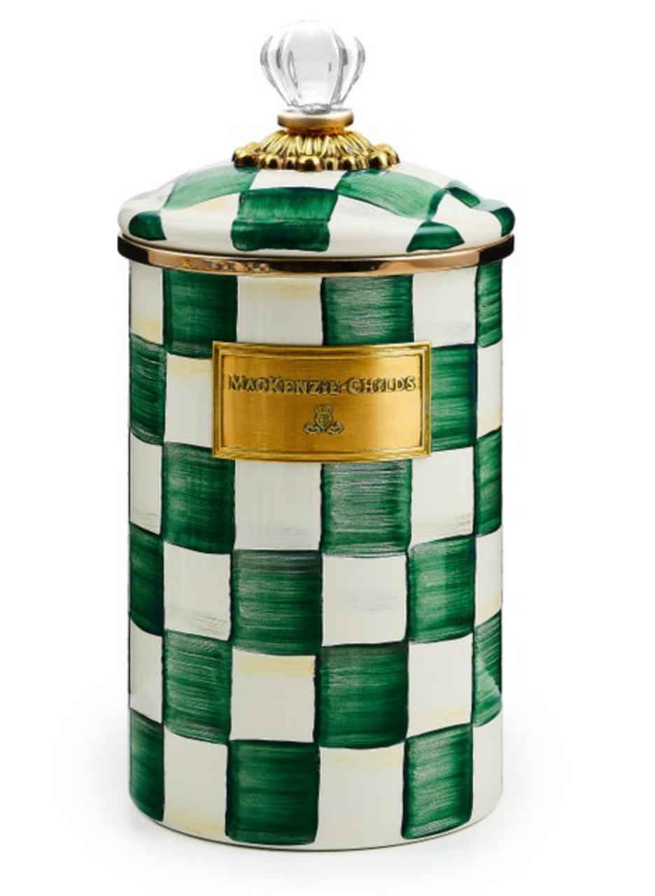 Emerald Check Large Canister