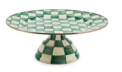 Emerald Check Large Pedestal Platter