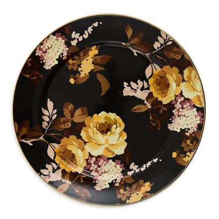 Wild Rose Brown Charger Plate