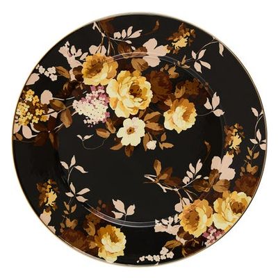 Wild Rose Brown Serving Platter